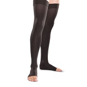 Therafirm Open-Toe Thigh-High Stockings (band-top)
